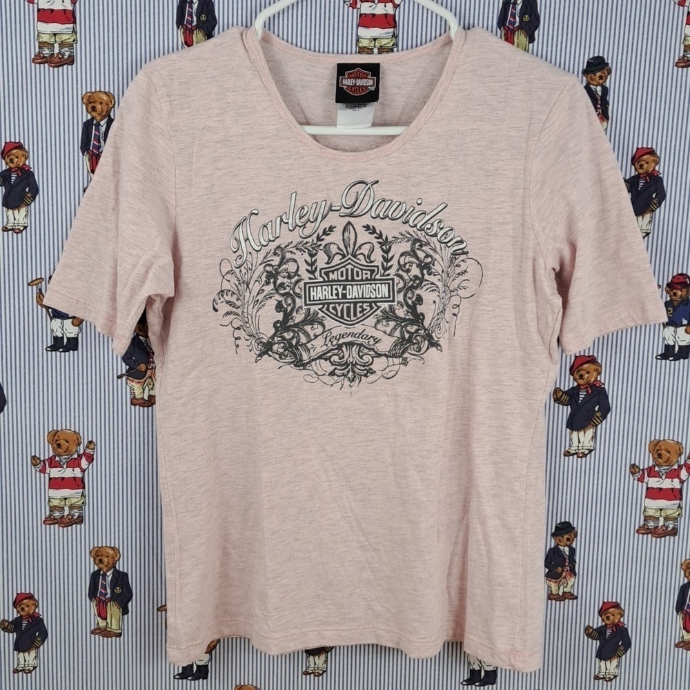 Harley-Davidson 2012 McDaniels South Bend IN Women's Heather Pink med t-shirt - Picture 5 of 8